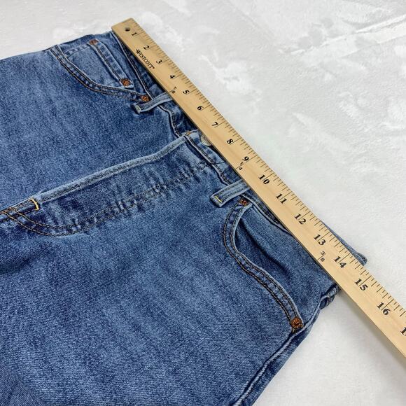 Levis Womens Jeans 29 Ribcage Straight Ankle Medium Wash Button Fly 29x25 EUC - Picture 6 of 11